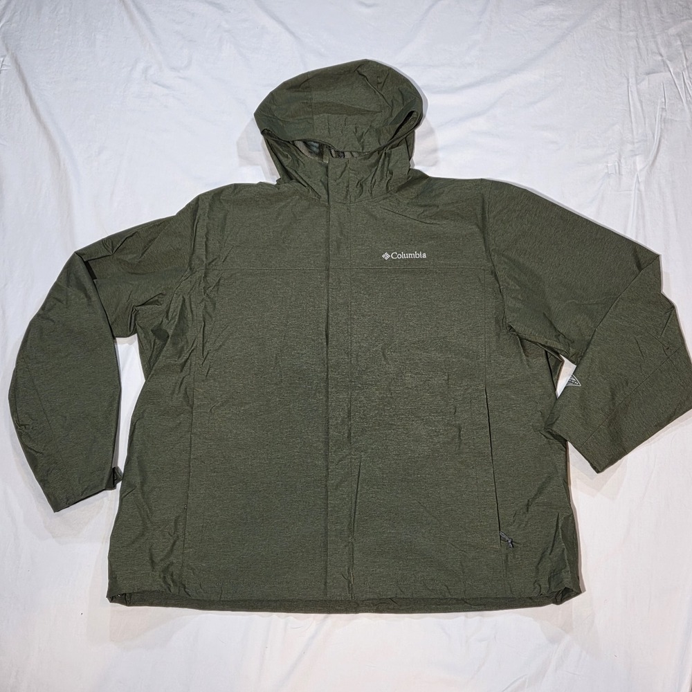 Columbia Omni-Tech Mens Rain Shell Jacket Diablo Creek 2X Green Waterproof